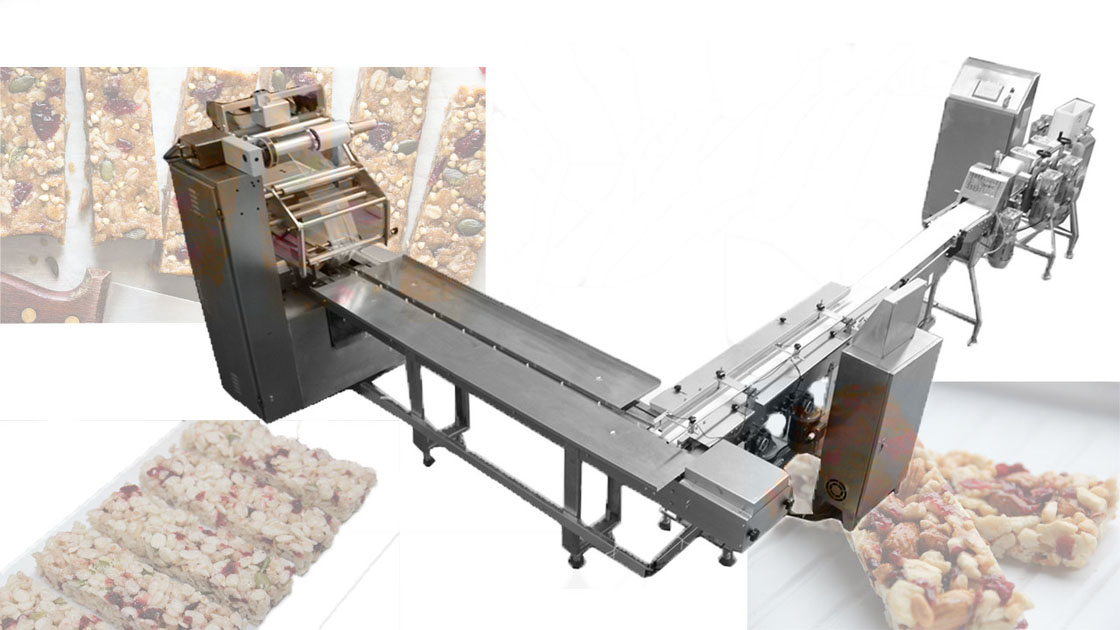 2.2kw Mini Granola Nut Bar Cutting Machine Full Line Wiith Packer