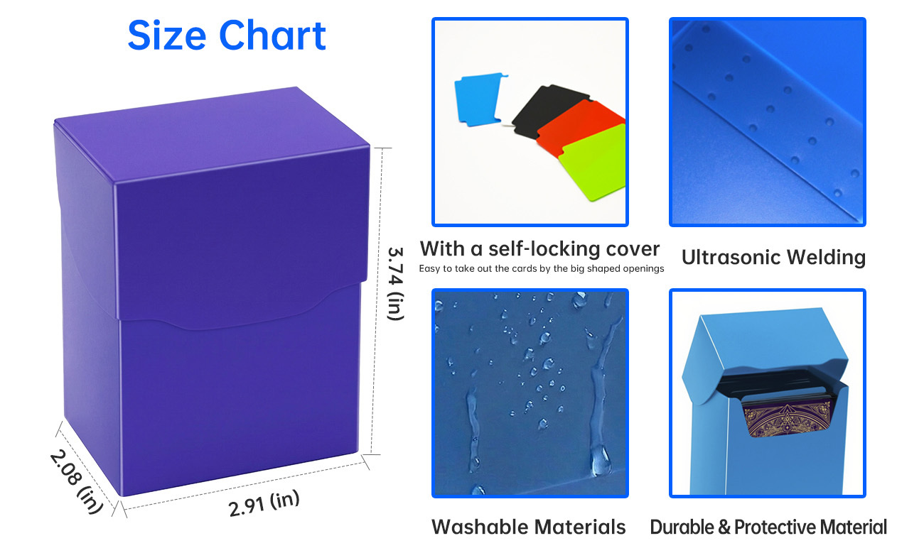 Card Storage Plastic Deck Box TCG MTG Storage Solutions UKCA