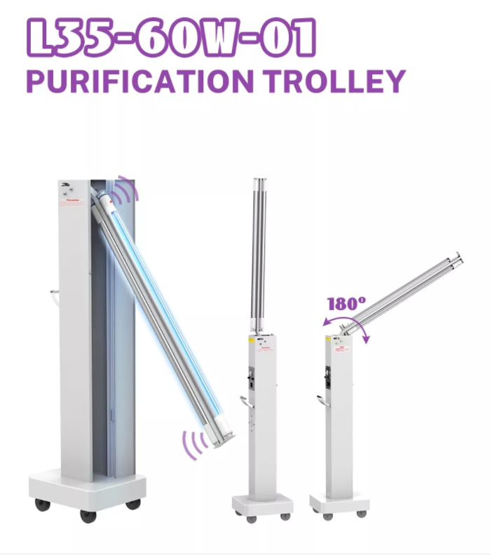 60W Sterilizer Wheel Germicidal Lamp Quartz Tube 254nm Hospital