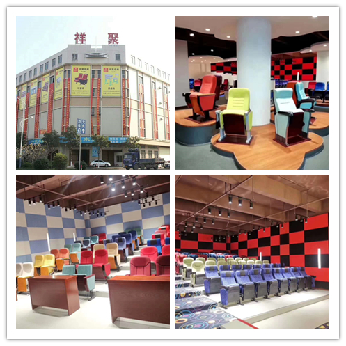 Cup Holder Luxury Cinema Theater Chairs With Flame Retardant Fabric