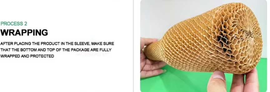 Brown Honeycomb Sleeve Packaging Kraft Paper Cushion Wrap Packaging Recyclable