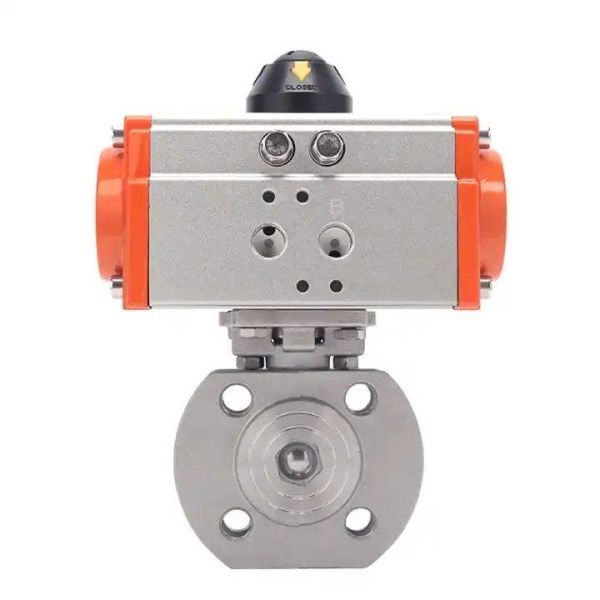 Compact Italian Style Wafer Pneumatic Ball Valve SS304 PN16 Two Way Wafer Ball Valve for Water Gas Oil Pipeline