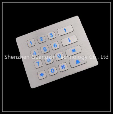 Tipo conduzido da matriz do teclado numérico 4x4 do botão do luminoso 16 para o equipamento industrial exterior