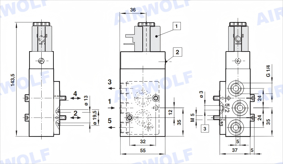 IMI Norgren 2623079 сработанных клапанов соленоид НАМЮР 3/2 и 5/2 катышкы косвенный