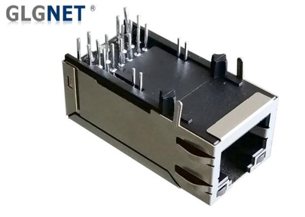EMI Spring 10G RJ45 Connector Tab Up Single Port 40W POE 33mm Length With LED