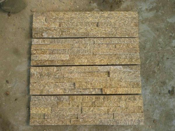 Exterior Decoration Quartzite Stone Veneer Quartzite Natural Stone Yellow Color