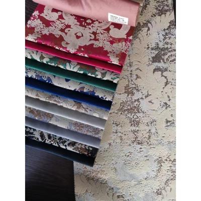 Polyester Jacquard Tissu imprimé à la fleur sur mesure Tissu de canapé de velours