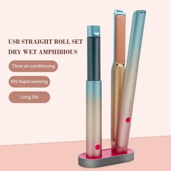 O Straightener do cabelo e o ferro de ondulação ajustaram o Straightener sem corda do cabelo do curso