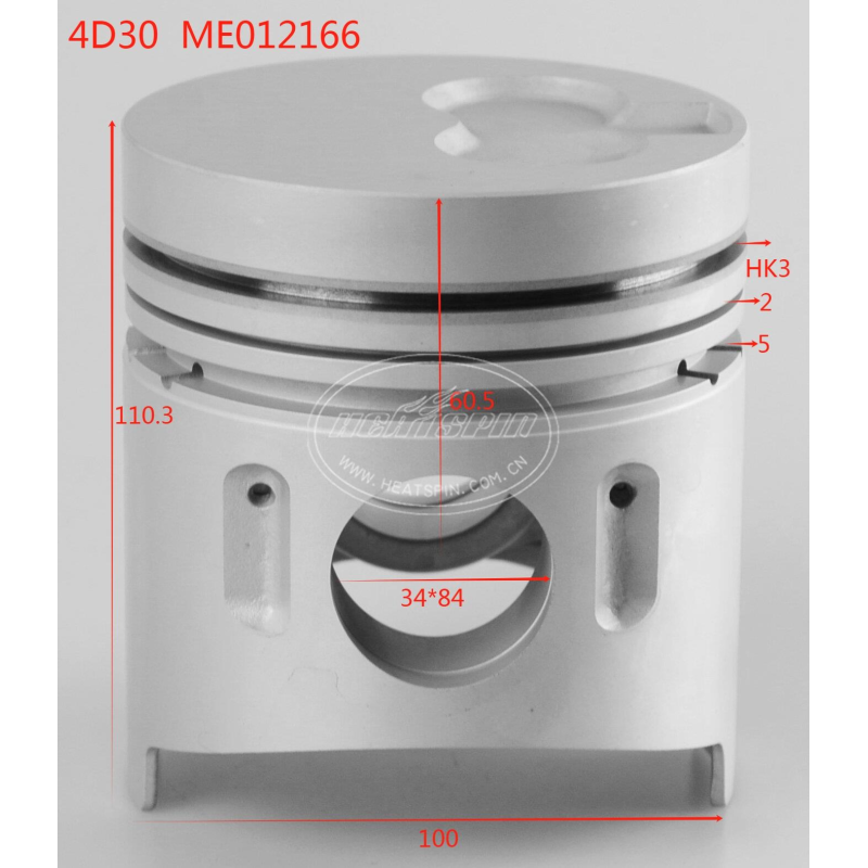 4D30 Piston Set for Mitsubishi High Performance Automobile Engine ME012166/ME012090 New Aluminum Alloy 100mm Diameter