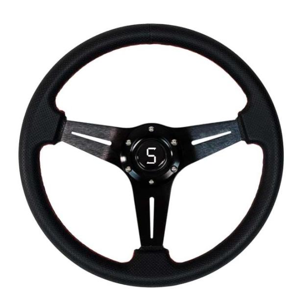 13.5 polegadas volante de carrinho de golfe preto com três raios