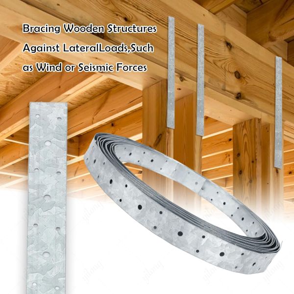 Multipurpose Galvanized Steel Roll Strap – Roof, Wall, Ceiling & Floor Brace Tie