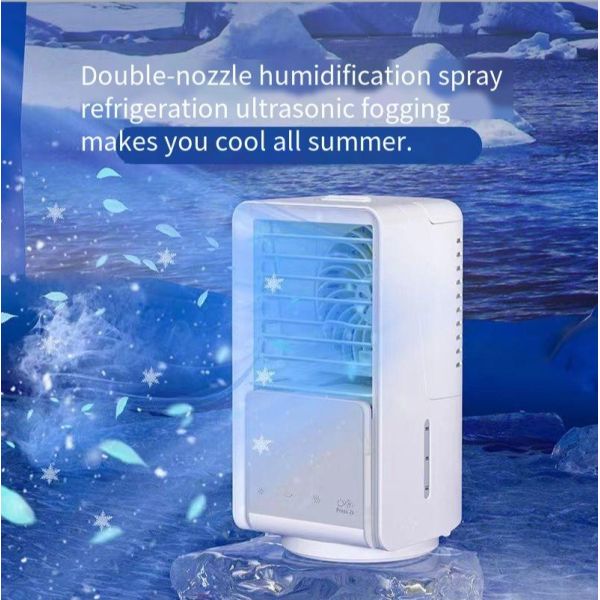 Silk Screen Printing Mini Personal Space Air Cooler with 700ml Water Tank and USB Power