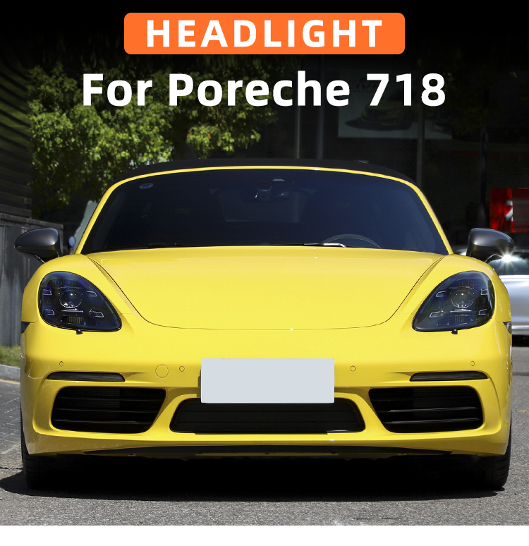 982 Cayman Boxster Front Light Upgrade 12V New LED Matrix Headlights Assembly 10000LM 6000K Projectors