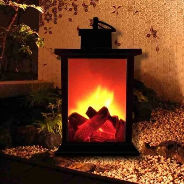 Project Installation Solar Power Supply Led Night Lights with Superior Flame Effect Light