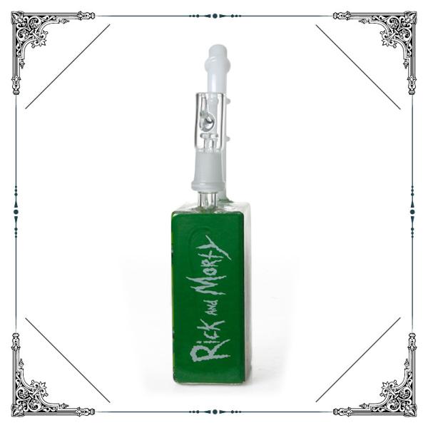 Rick And Morty Oil Rig Bubbler With 14mm Dome And Nail Green Mini Glass Bongs