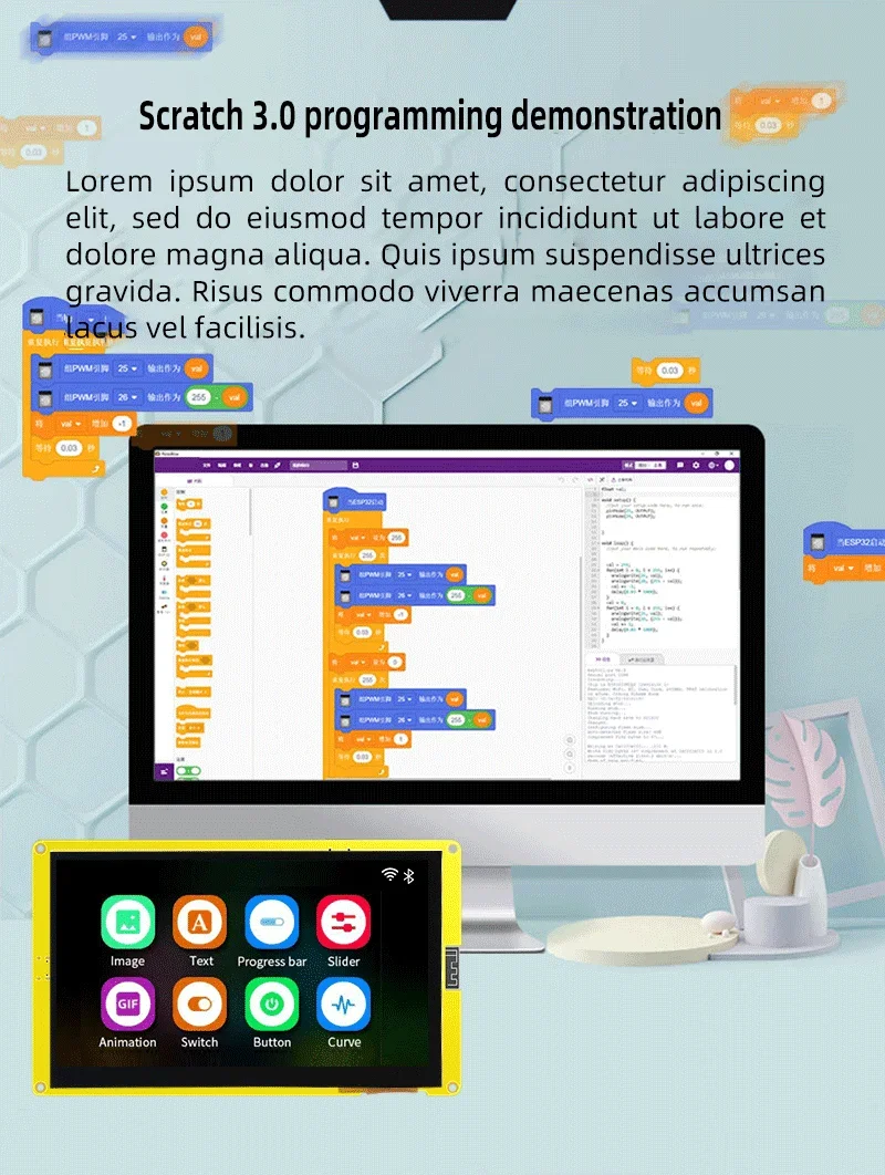 7 Inch ESP32 TFT LCD Display Module 800x480 Touch Screen