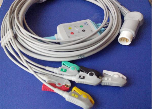 フィリップス12 Pin 5の鉛のEcgケーブルの一つのタイプ倍の盾はTPUのジャケット3.6mを構成する