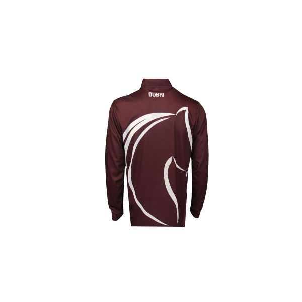 180GSM Lapel Collar Long Sleeve Men Burgundy Shirt With Buttons Sublimation Printing