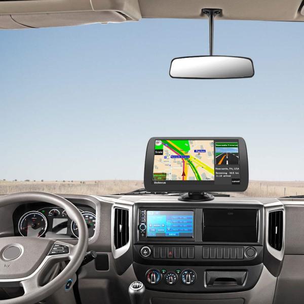 Black 9 Inch RoHS FCC Truck Dash Cam GPS Navigation Touch Screen