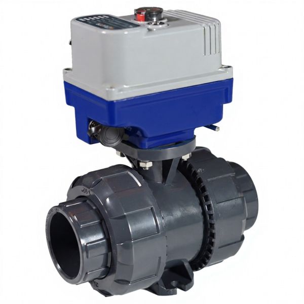 3-Way Electric PVC Ball Valve, L-Port/T-Port Motorized Plastic Valve for Water Treatment
