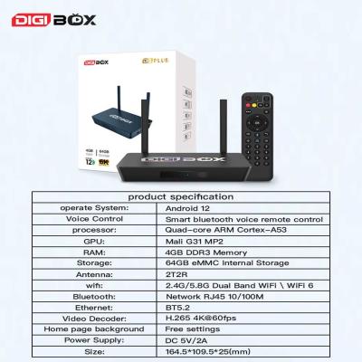 Digibox Smart Remote Ultimate Streaming Box Dolby 2.1 Audio Android 12 OS