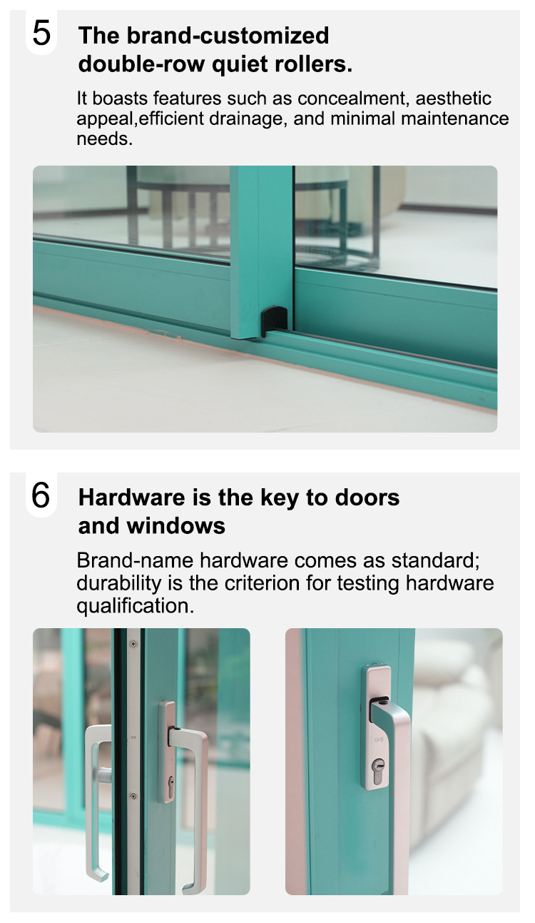 Interior Modern Sliding Door Stable Structure Easy Operation Windproof Waterproof Thermal Insulation Aluminum Material Long