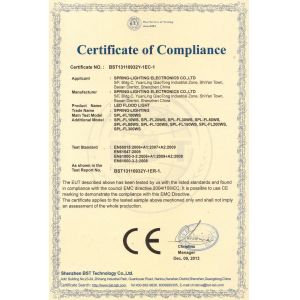 Spring-lighting Electronics Co.,Ltd Certifications