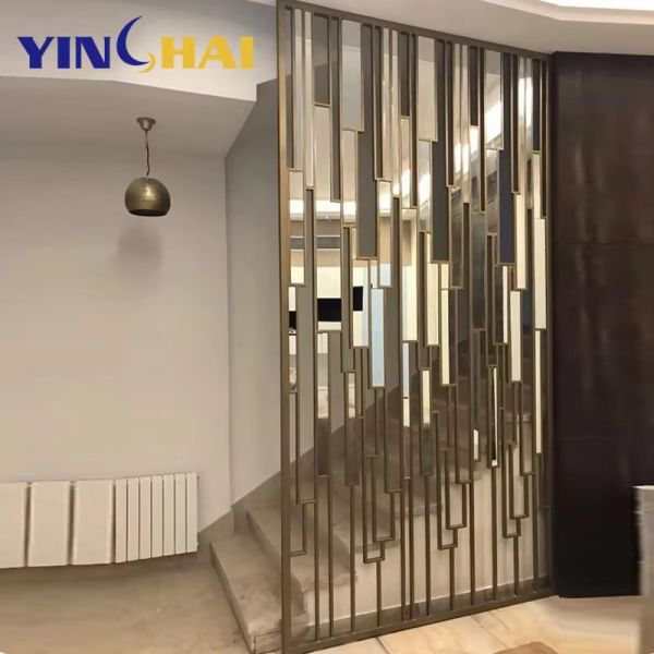 Disassembly Stainless Steel Screen Partition Luxury Crystal Glass Metal Room Divider Panels