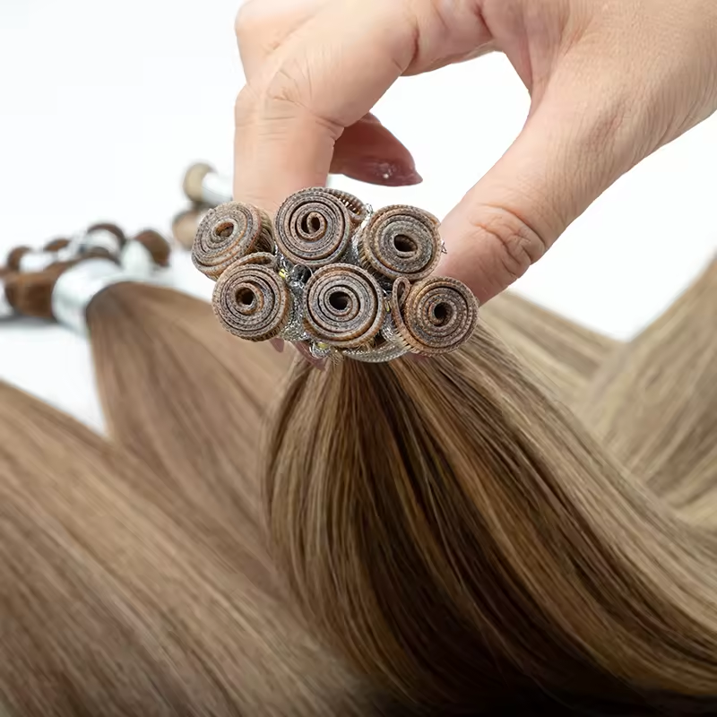 Double Drawn 100% Human Hair Genius Weft Trend Russian Thin Invisible Hair Extensions