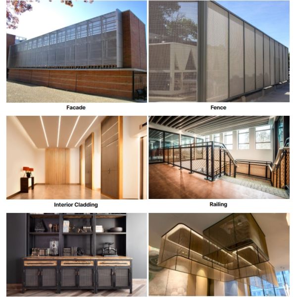 Brass Metal Stainless Steel Elevator Decorative Architectural Woven Wire Mesh Panel Curtain For Cabinet Doors