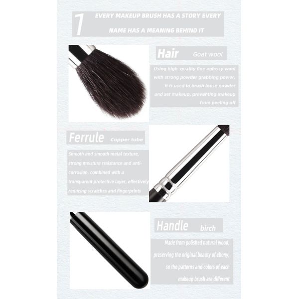 A56 Flame Shaped Smudging Eyeshadow Makeup Brushes Goat Hair Eyeshadow Brush