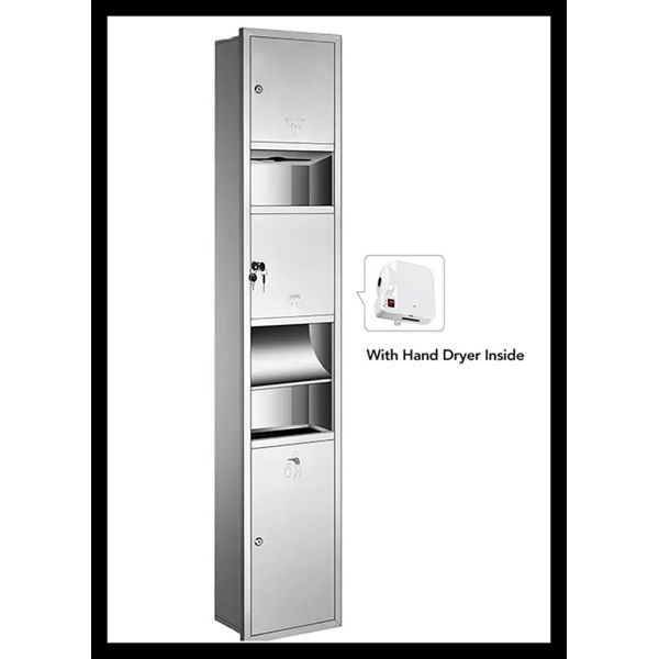 Recessed Stainless Steel Toilet Paper Dispenser Towel With Brushed Nickel Color