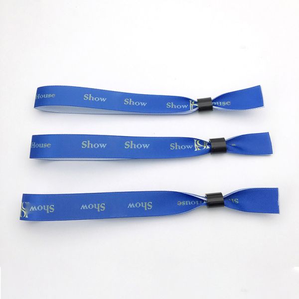 Custom Size One Time Brands Logo Text Printing Fabric Event Festival Party Wristbands