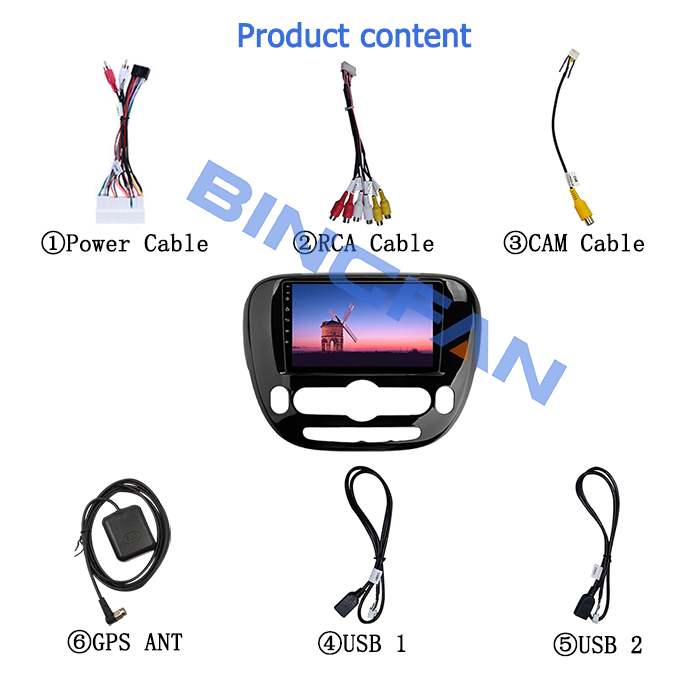 Soul 2 PS 2013-2019 Kia Автомобильный стерео сенсорный экран Автомобильный стерео DVD 9 дюймов