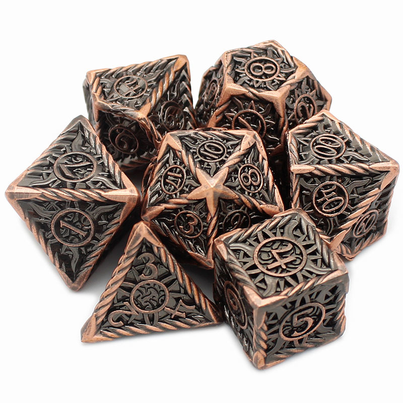 Customizable Logo Zinc Alloy Metal Dice Set with Polyhedral Shape for RPG Games