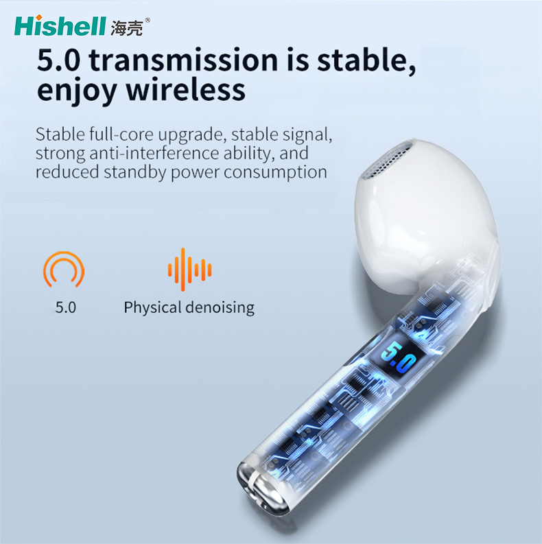 Материал ABS наушников F71 30mAh Bluetooth бутонов Hishell BT5.0 HiFi беспроводной