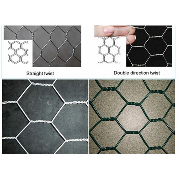 Poultry Gabion Wire Mesh Fence / Chicken Wire Fencing Panels Double - Twisted