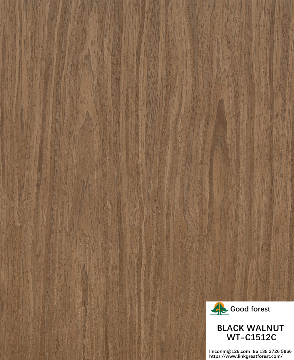 Placage en bois naturel artificiel, coupe sur dosse, noyer, taille standard 2500*640 pour panneau décoratif intérieur WT-C1275C/1512C/1715C