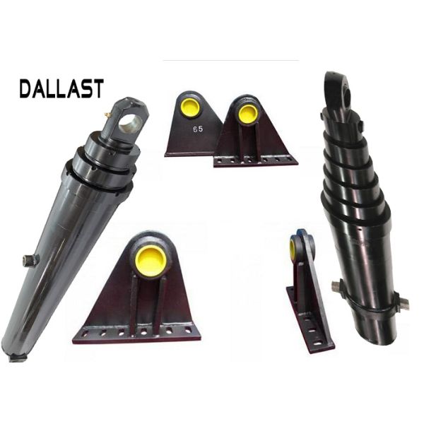 Cilindro hidráulico de efecto simple de Parker Pin Or Trunnion Mount Telescopic para el camión volquete