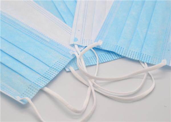 Hypoallergenic 3 Ply Face Mask High Breathability Fiberglass Free Latex Free