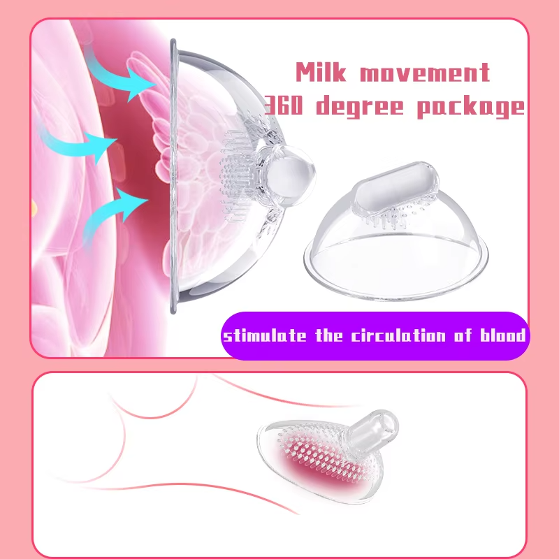 Ventouse téton femme USB étanche vibrateur de massage mammaire télécommande