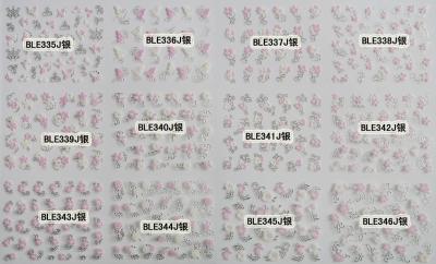 3D Glitter foil nail polish sticker for nail art wholesale nail sticker-BLEJ335-346Silver