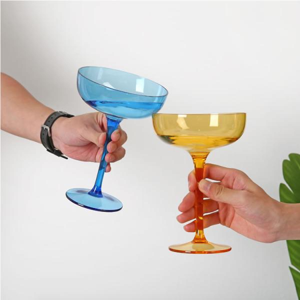Classic Colored Cocktail Coupe Glasses Speakeasy Style For Champagne