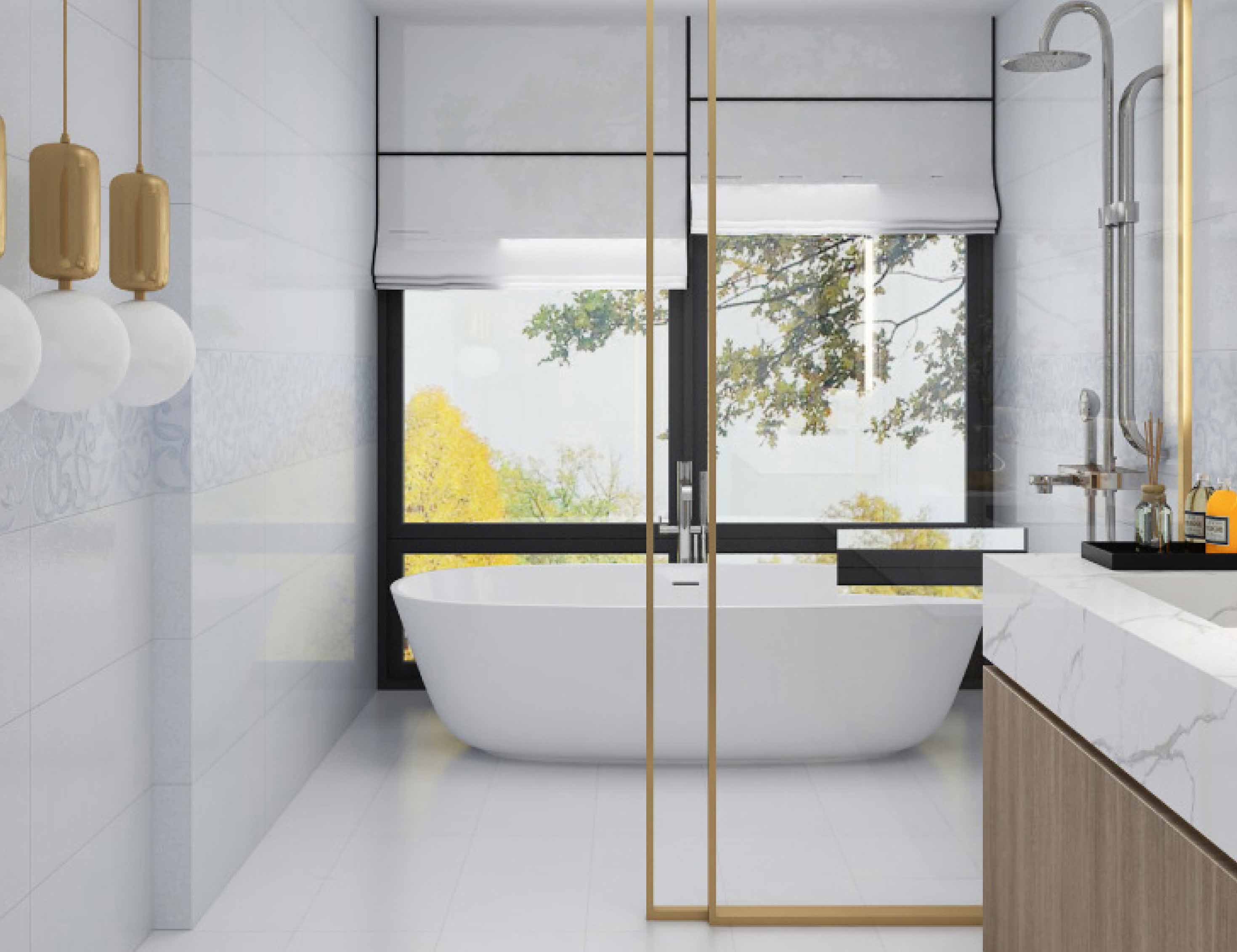 0,15 плитки стены Bathroom W.A 9mm толстых водоустойчивых отливают поверхностное лоснистое 12X24' в форму