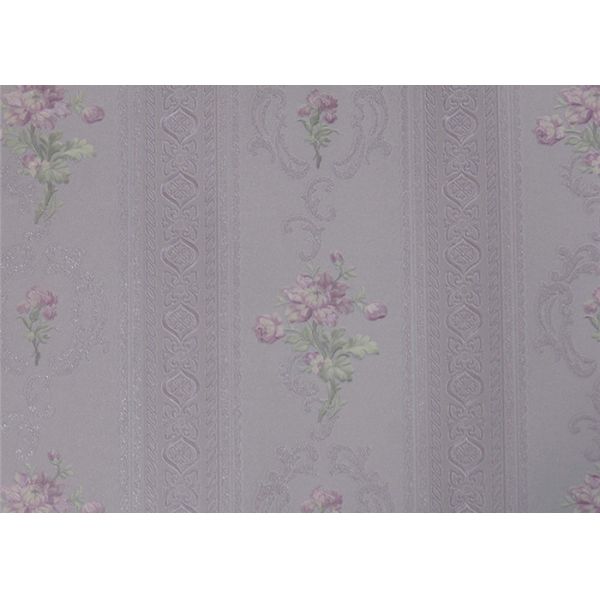 Concise European Flower Strippable Living Room Wallpaper With Vertical Striped