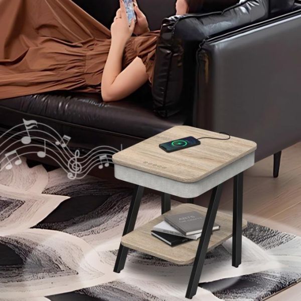 Modern BT5.4 Smart Home Furniture Detachable Steel Legs Coffee Side Table Speaker