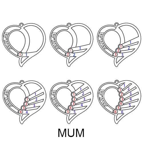 0.1in персонализированный SGS ожерелья сердца любов фото 7gram привесным выгравированный ожерельем
