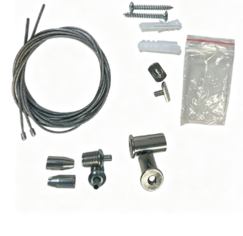 1.5mm PVC Coated Galvanized Steel Wire Rope With Bullet Shaped End Stops Suspension Cable