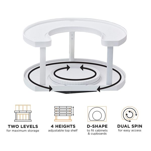 Home Cosmetic Storage Gods ABS Rotating Shelf Cabinet Organizer with Customized Logo