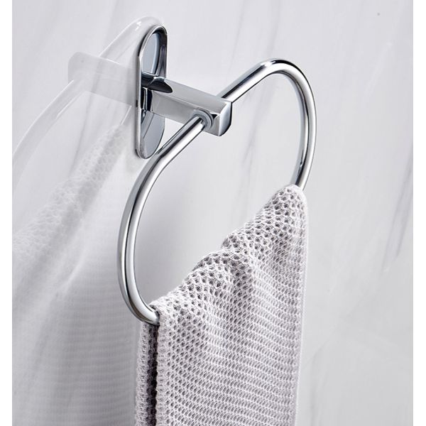 Modern Metal Towel Ring Drill Free Applicable Mirror Surfaced